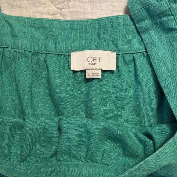 Loft green linen dress - Picture 3 of 5